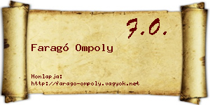 Faragó Ompoly névjegykártya
